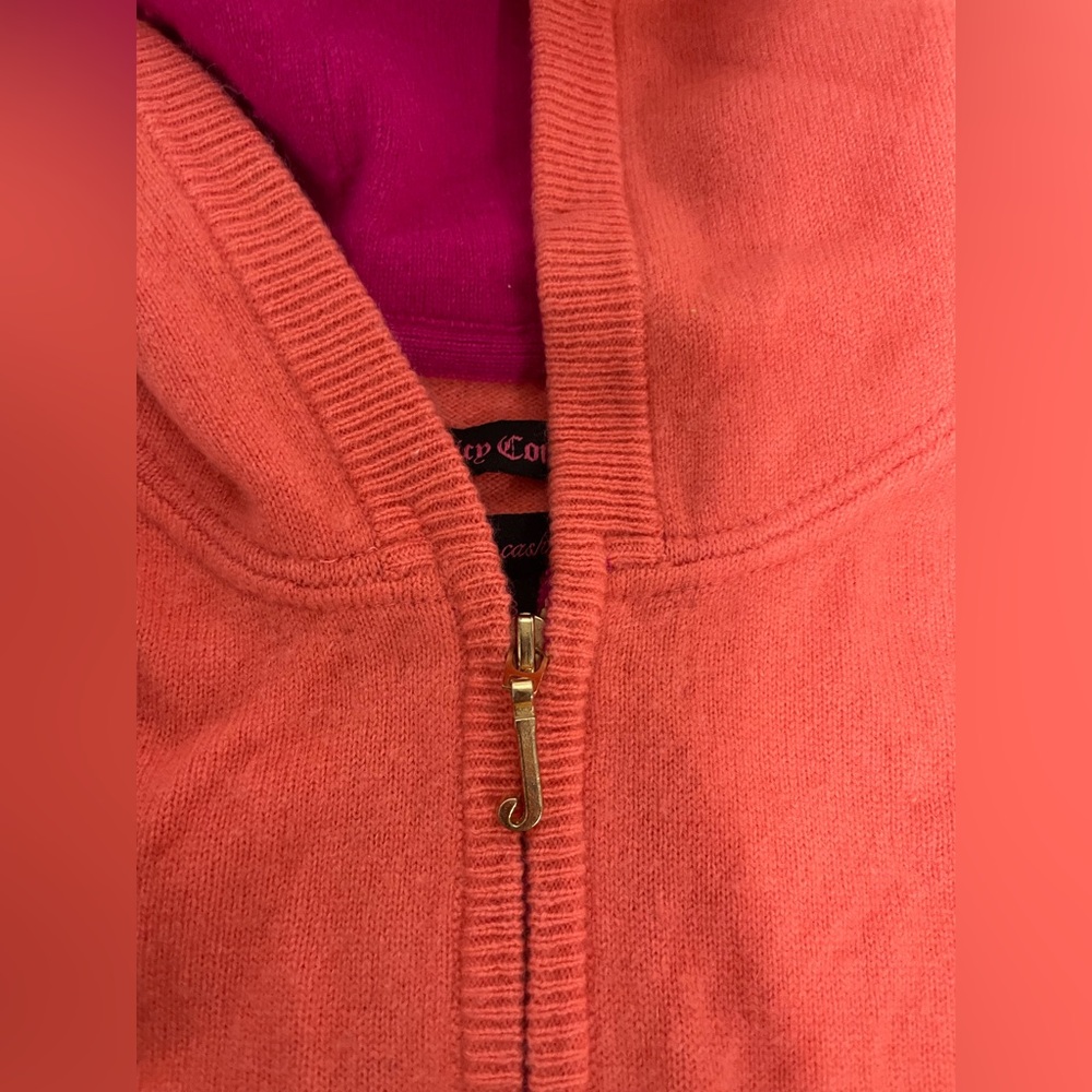 Juicy Couture 100% cashmere track suit hoodie and pants set girls 8 coral